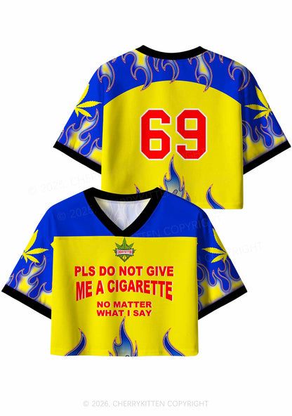 Dont Give Me Cigarette Y2K Crop Sport Jersey Shirts Cherrykitten