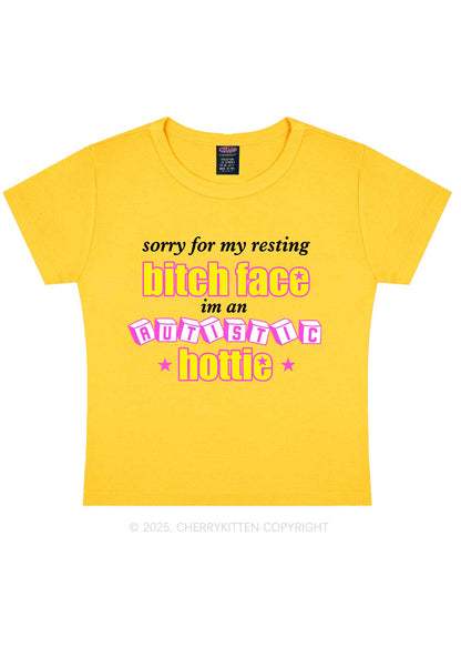 Autistic Hottie Y2K Baby Tee Cherrykitten