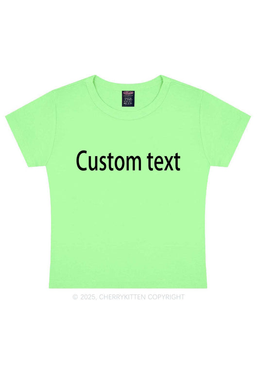 Custom Brat Text Y2K Baby Tee Cherrykitten