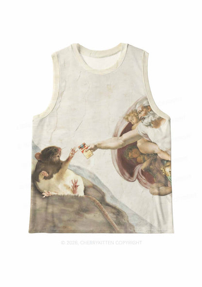 God And Rat Y2K Mesh Muscle Tank Cherrykitten