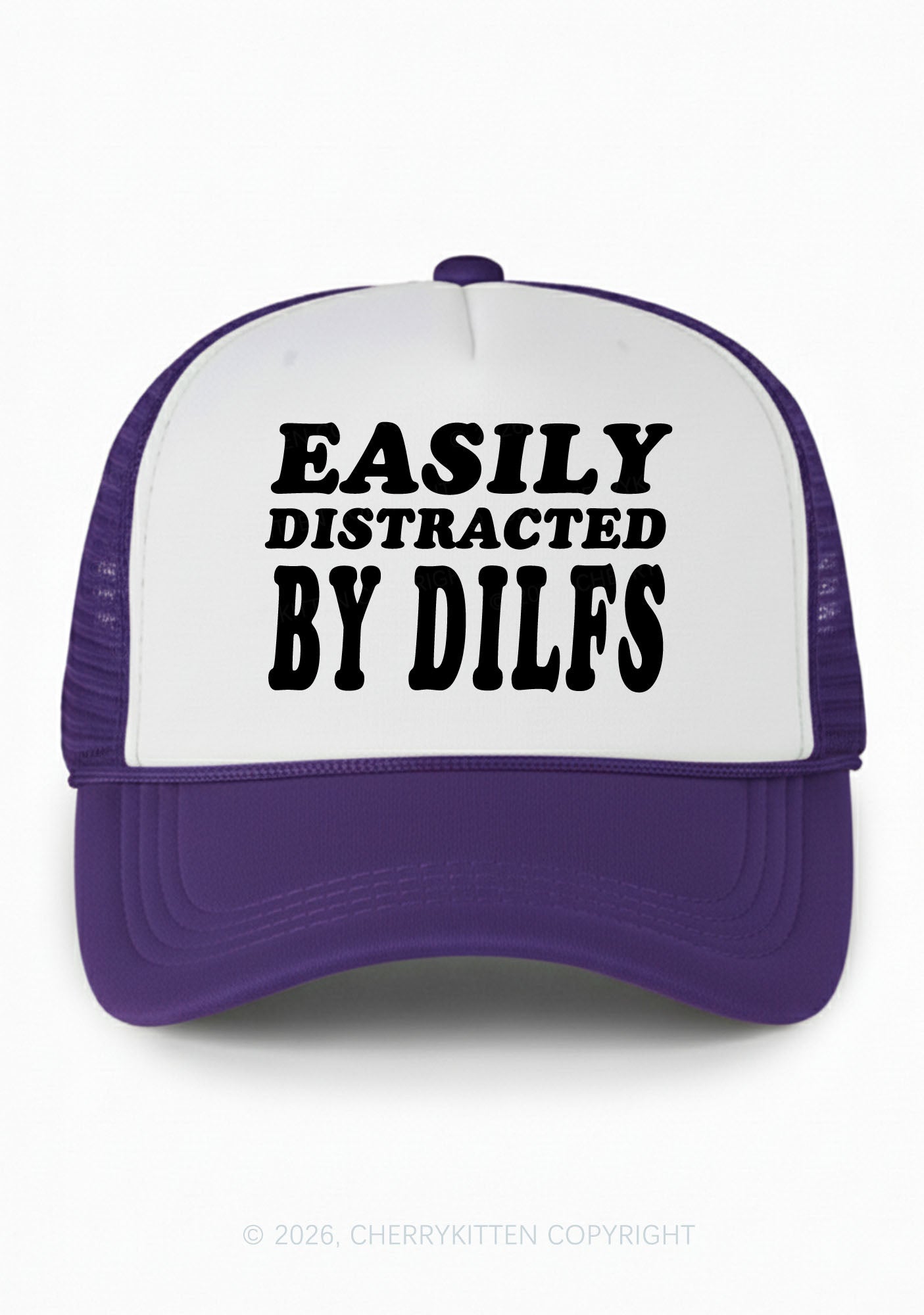 Easily Distracted By Dxxfs Y2K Colorblock Trucker Hat Cherrykitten