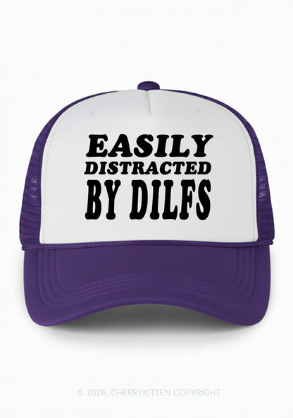 Easily Distracted By Dxxfs Y2K Colorblock Trucker Hat Cherrykitten
