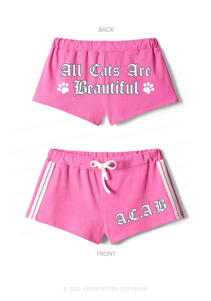 ACAB Cats Y2K Drawstring Mini Shorts Cherrykitten