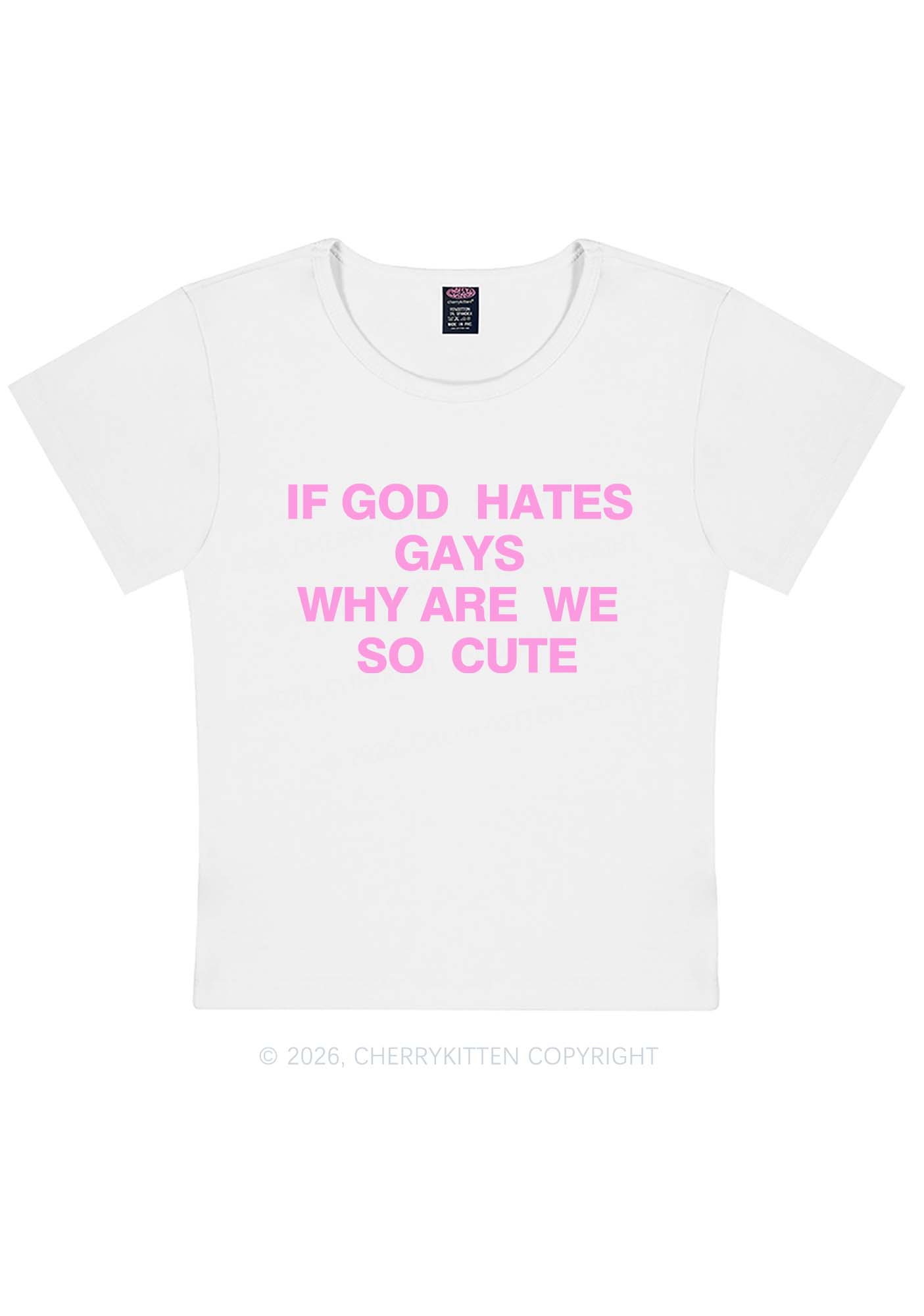 If God Hates Gays Pride Y2K Baby Tee Cherrykitten