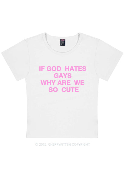 If God Hates Gays Pride Y2K Baby Tee Cherrykitten
