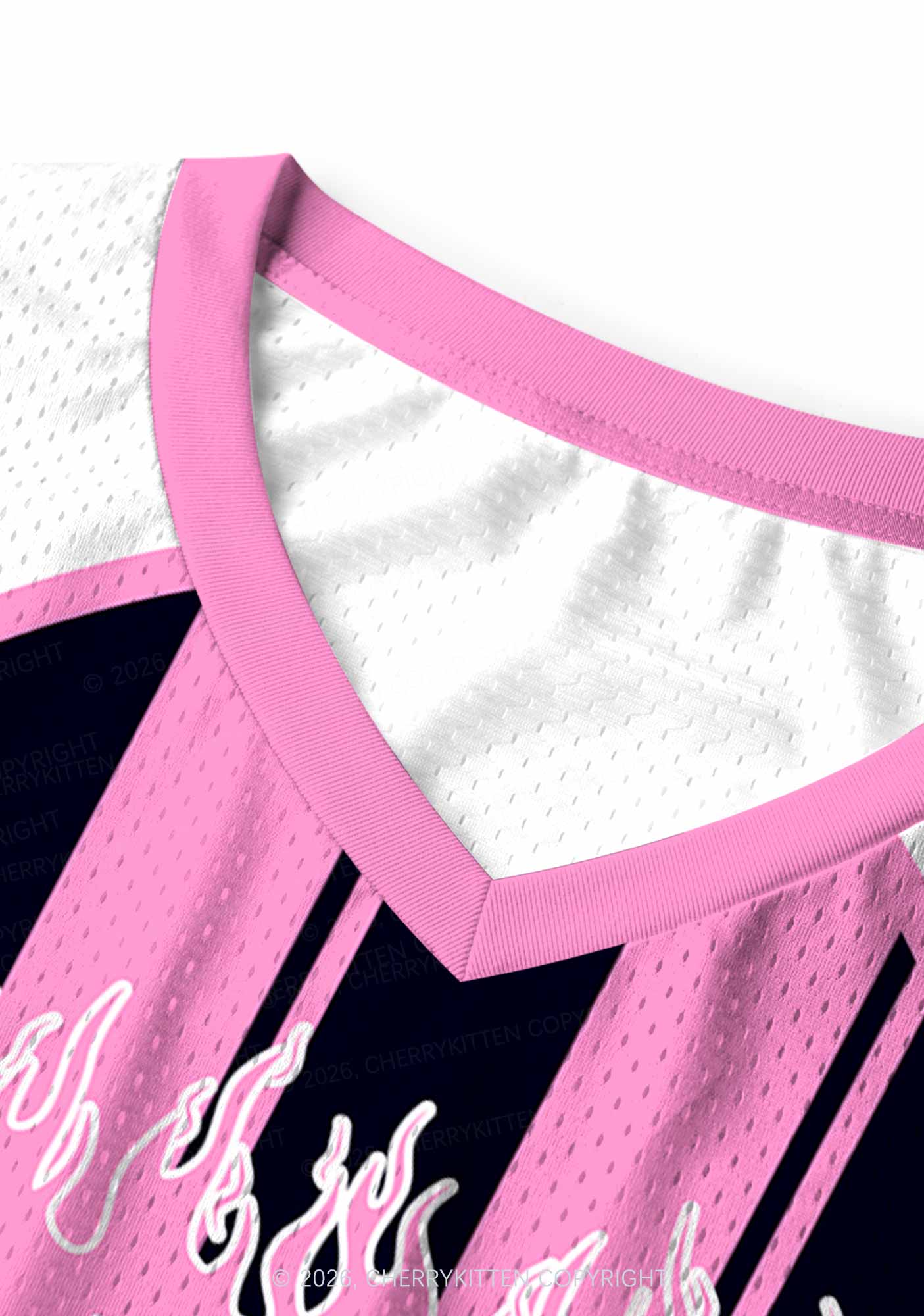 Girl Kisser Pink And Black Stripes Pride Y2K Sport Jersey Tank Cherrykitten