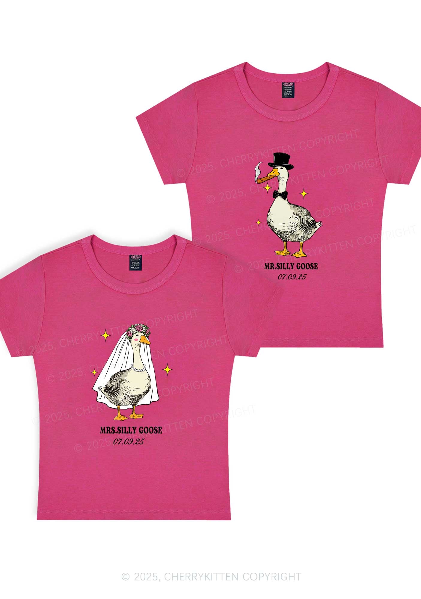 Mr Silly Goose Y2K Valentine's Day Baby Tee Cherrykitten