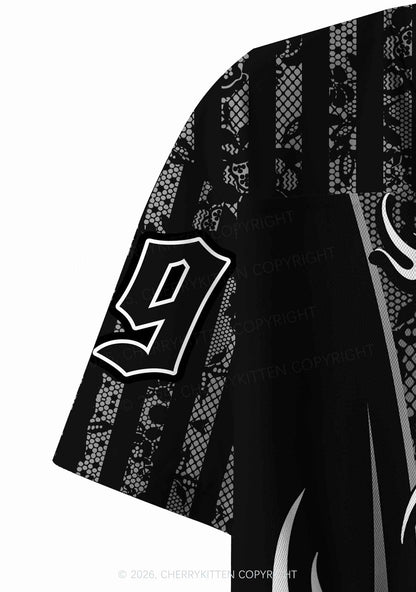 Punk Rivets Dyke Pride Y2K Crop Sport Jersey Shirts Cherrykitten