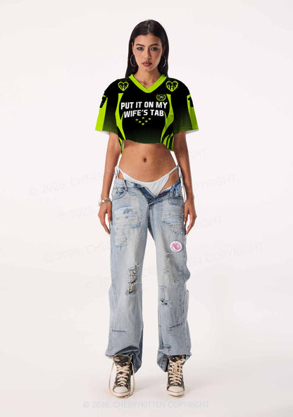 Put It On My Wifes Tab Pride Y2K Crop Sport Jersey Shirts Cherrykitten
