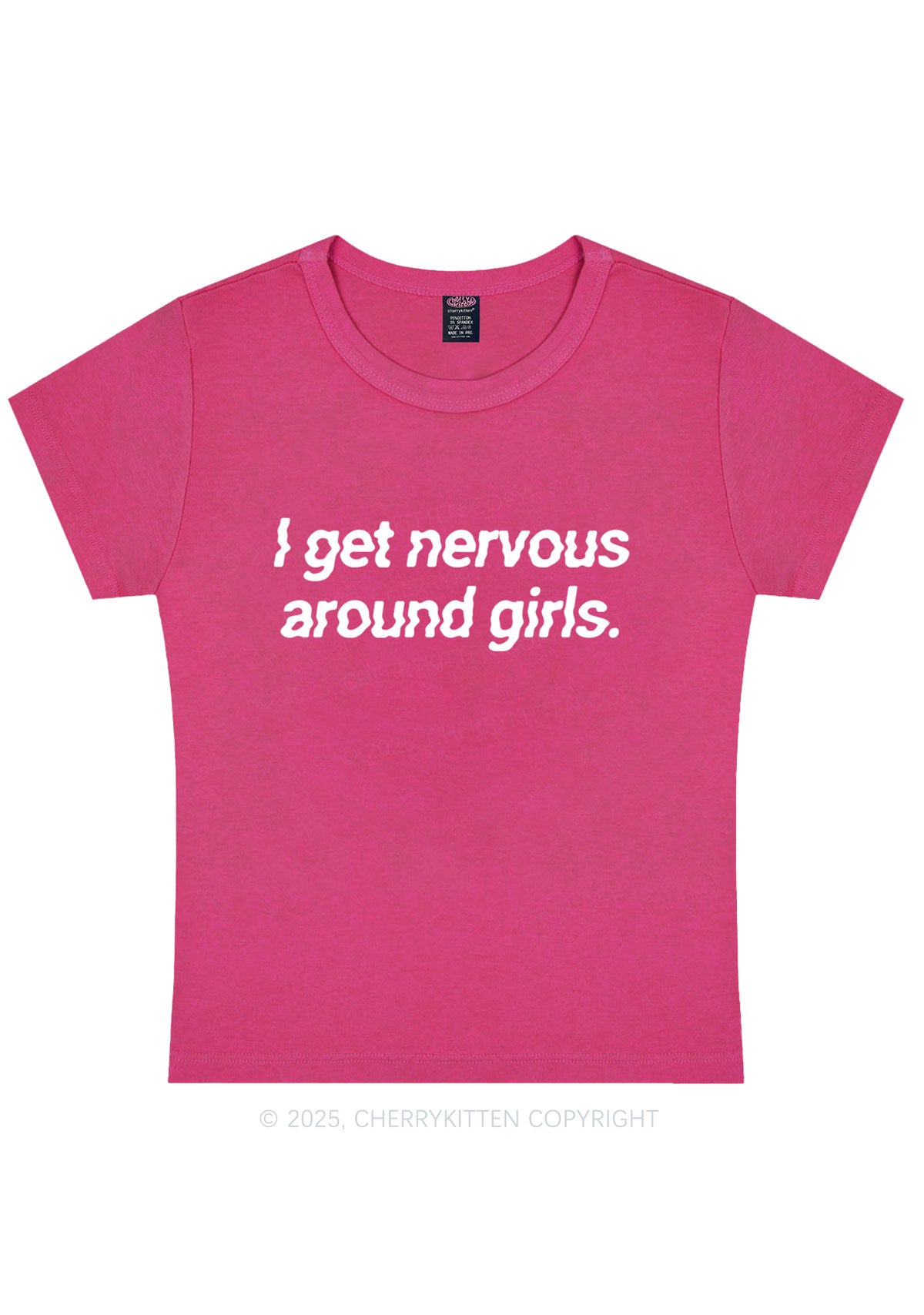 Get Nervous Around Girls Y2K Baby Tee Cherrykitten