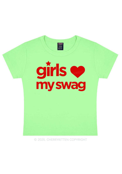 Girls Love My Swag Pride Y2K Baby Tee Cherrykitten