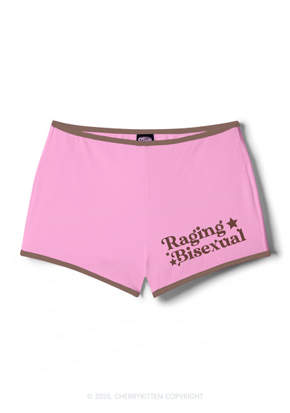 Raging Bisexual Pride Y2K Booty Shorts Cherrykitten