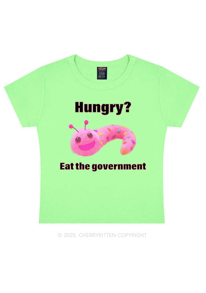 Eat The Government Y2K Baby Tee Cherrykitten