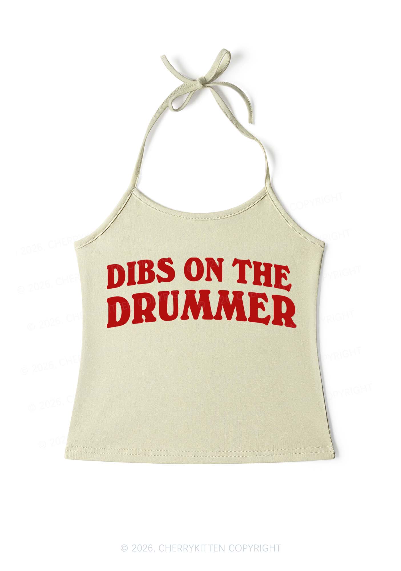 Dibs On The Drummer Y2K Halter Neck Cami Cherrykitten