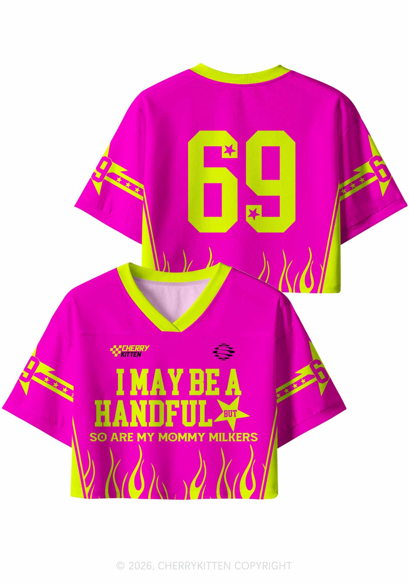 Handful Mommy Milkers Y2K Crop Sport Jersey Shirts Cherrykitten