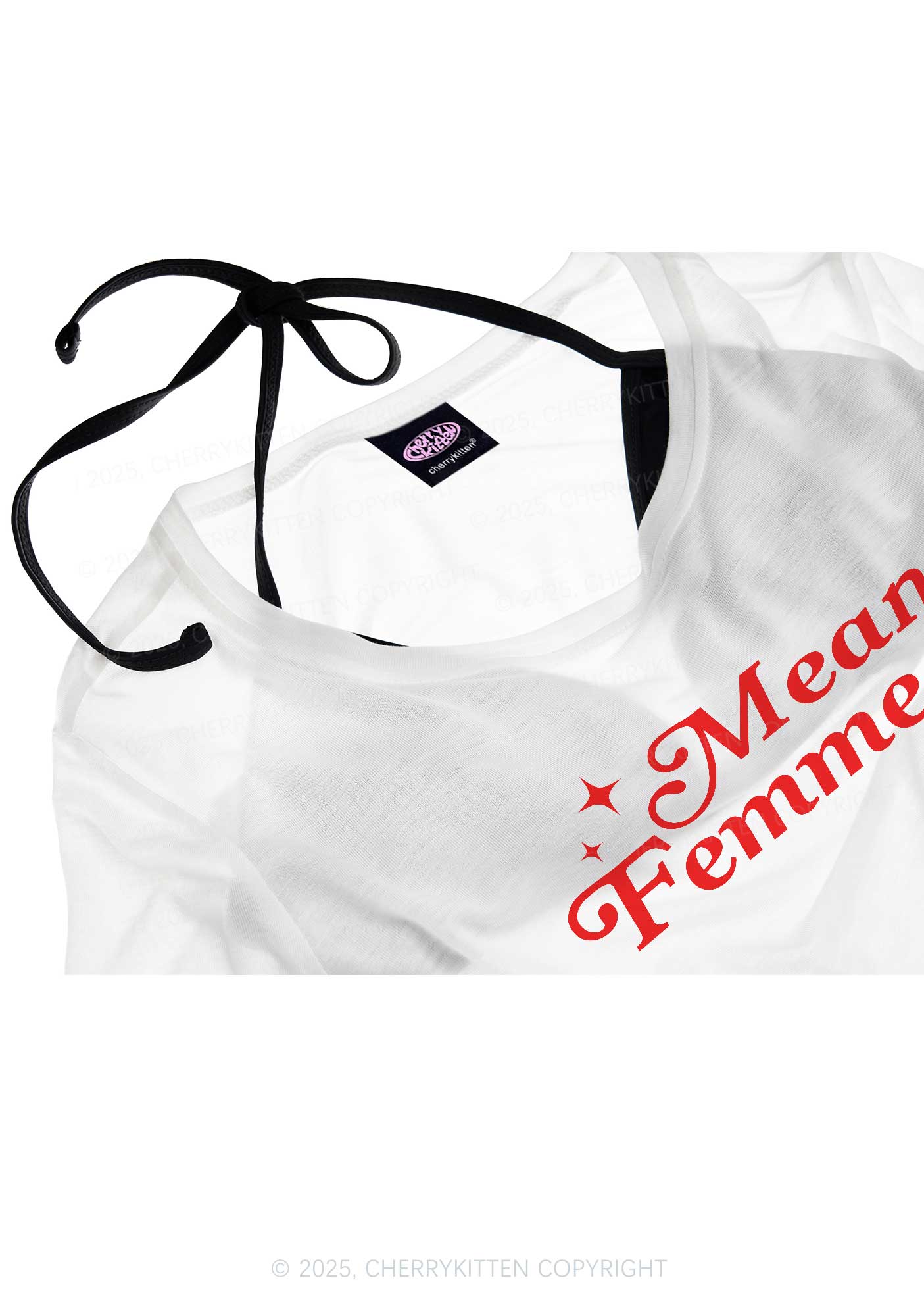 Mean Femme Pride Y2K Sheer Crop Tee Cherrykitten