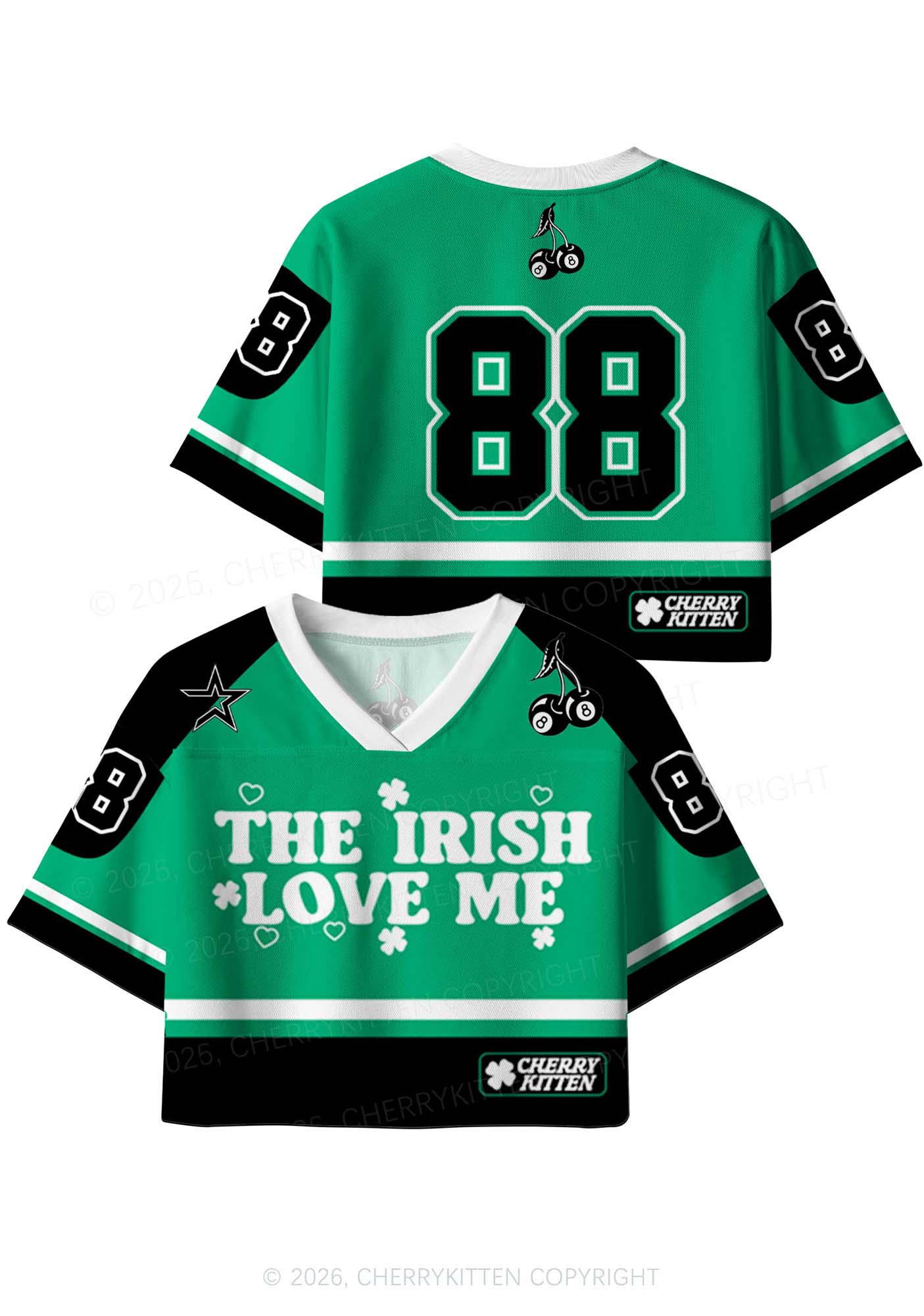Custom The Irish Love Me St Patricks Y2K Crop Sport Jersey Shirts Cherrykitten