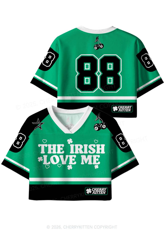 Custom The Irish Love Me St Patricks Y2K Crop Sport Jersey Shirts Cherrykitten