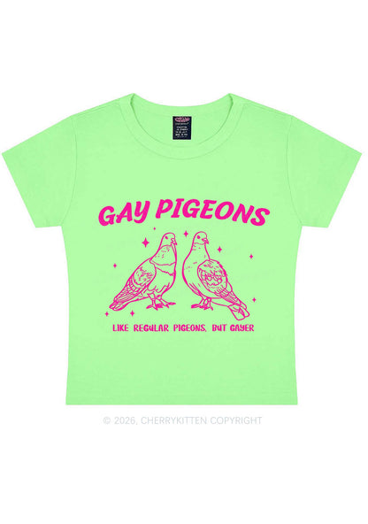 Gay Pigeons Pride Y2K Baby Tee Cherrykitten