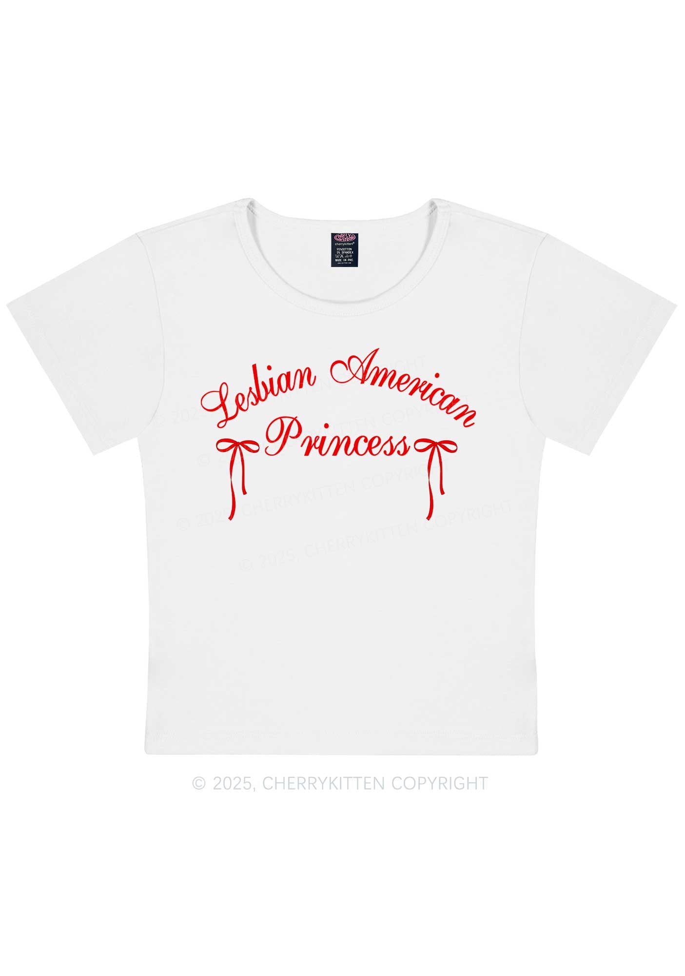 Lesbian American Princess Y2K Baby Tee Cherrykitten