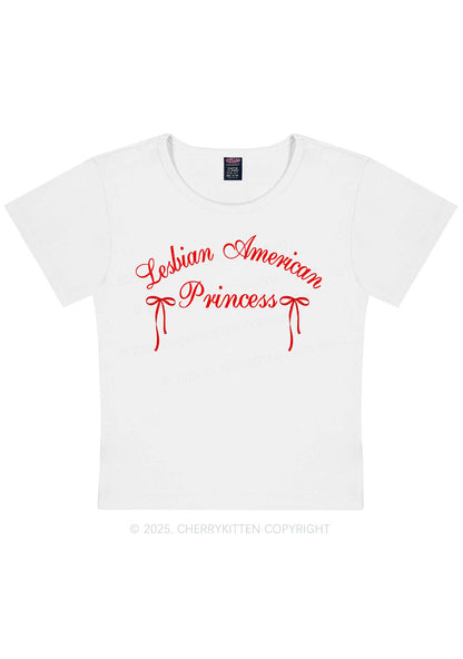 Lesbian American Princess Y2K Baby Tee Cherrykitten