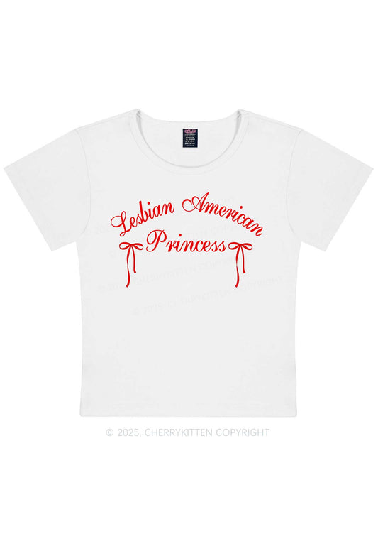 Lesbian American Princess Y2K Baby Tee Cherrykitten