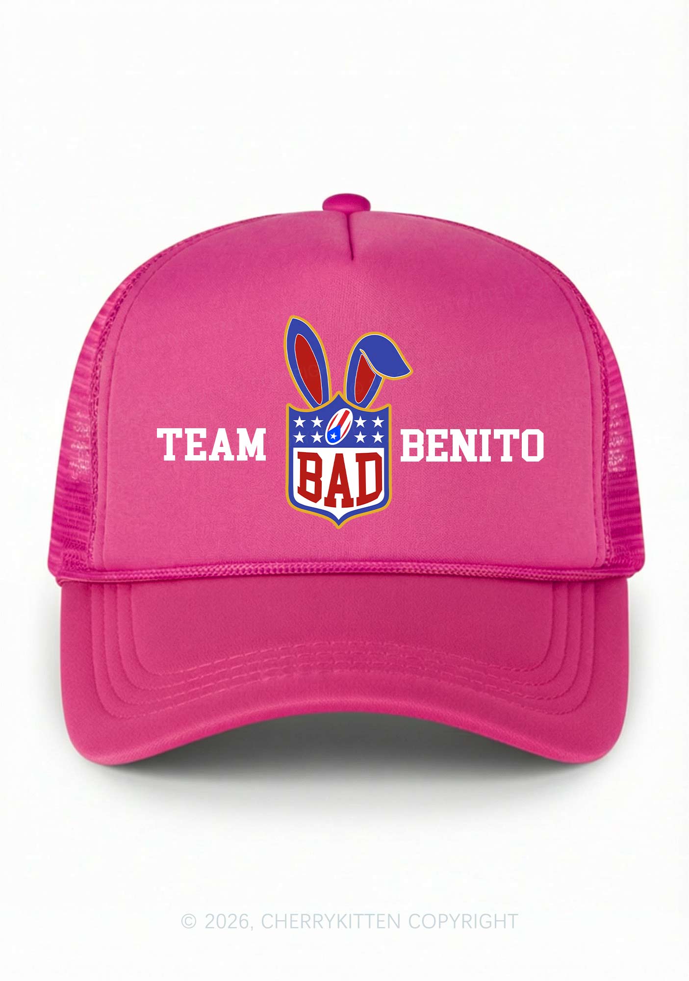 Pink Football Bunny Y2K Trucker Hat Cherrykitten