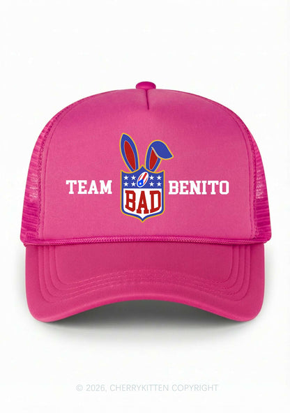 Pink Football Bunny Y2K Trucker Hat Cherrykitten
