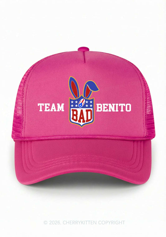 Pink Football Bunny Y2K Trucker Hat Cherrykitten
