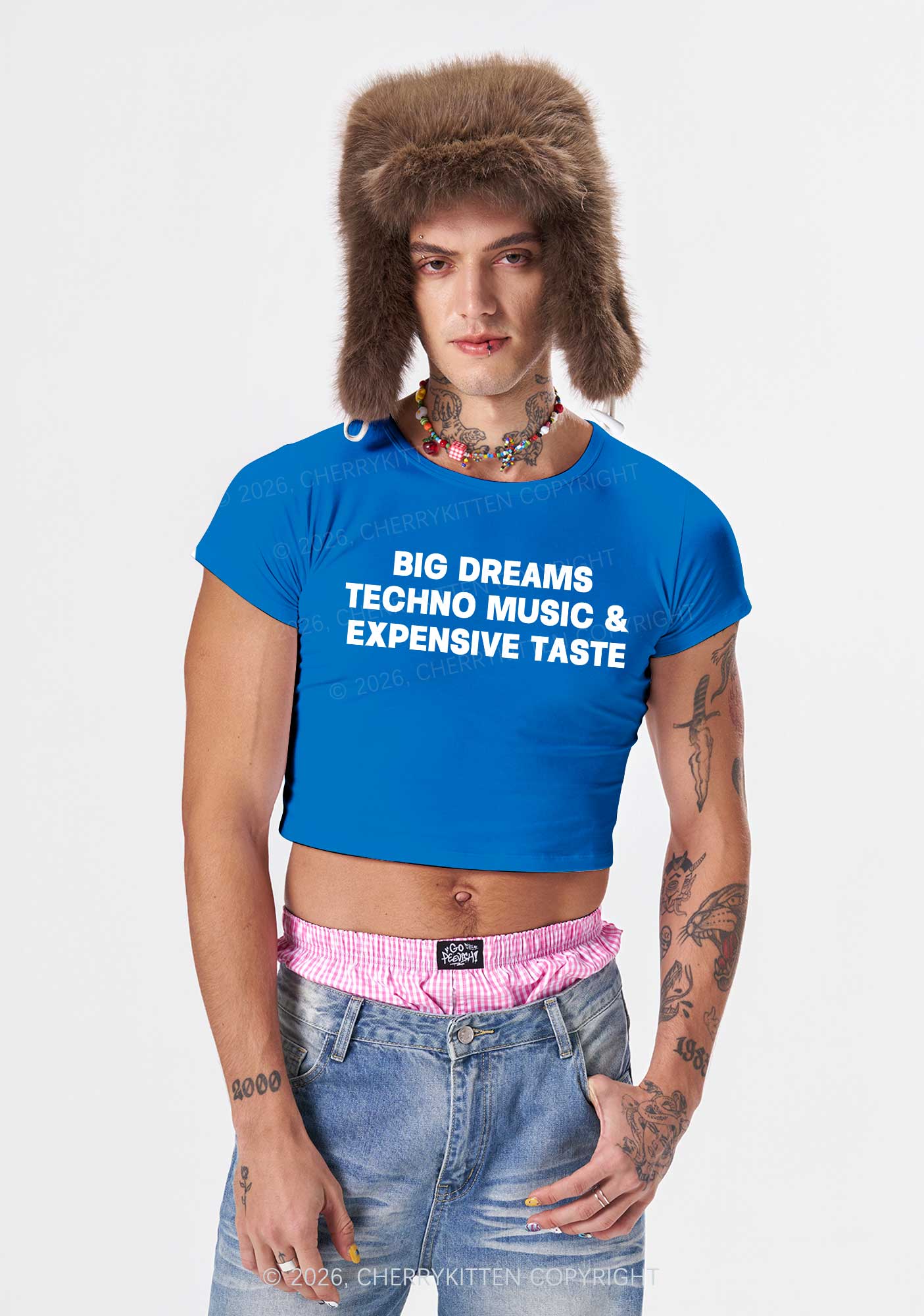 Big Dreams Techno Music Y2K Baby Tee Cherrykitten