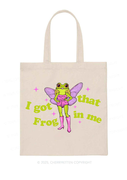 I Got That Frog Y2K Canvas Tote Bag Cherrykitten