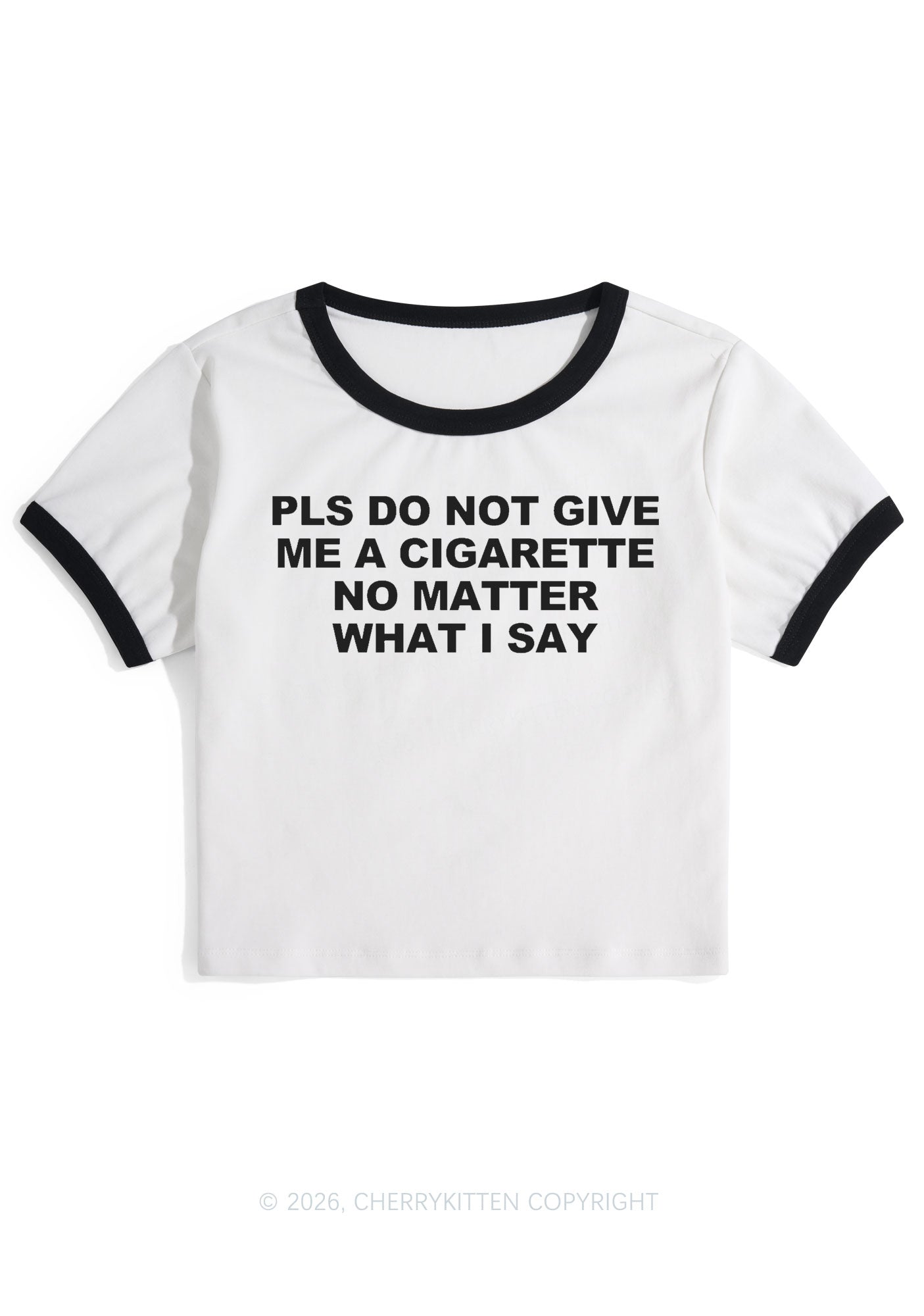 Dont Give Me Cigarette Y2K Ringer Tee Cherrykitten