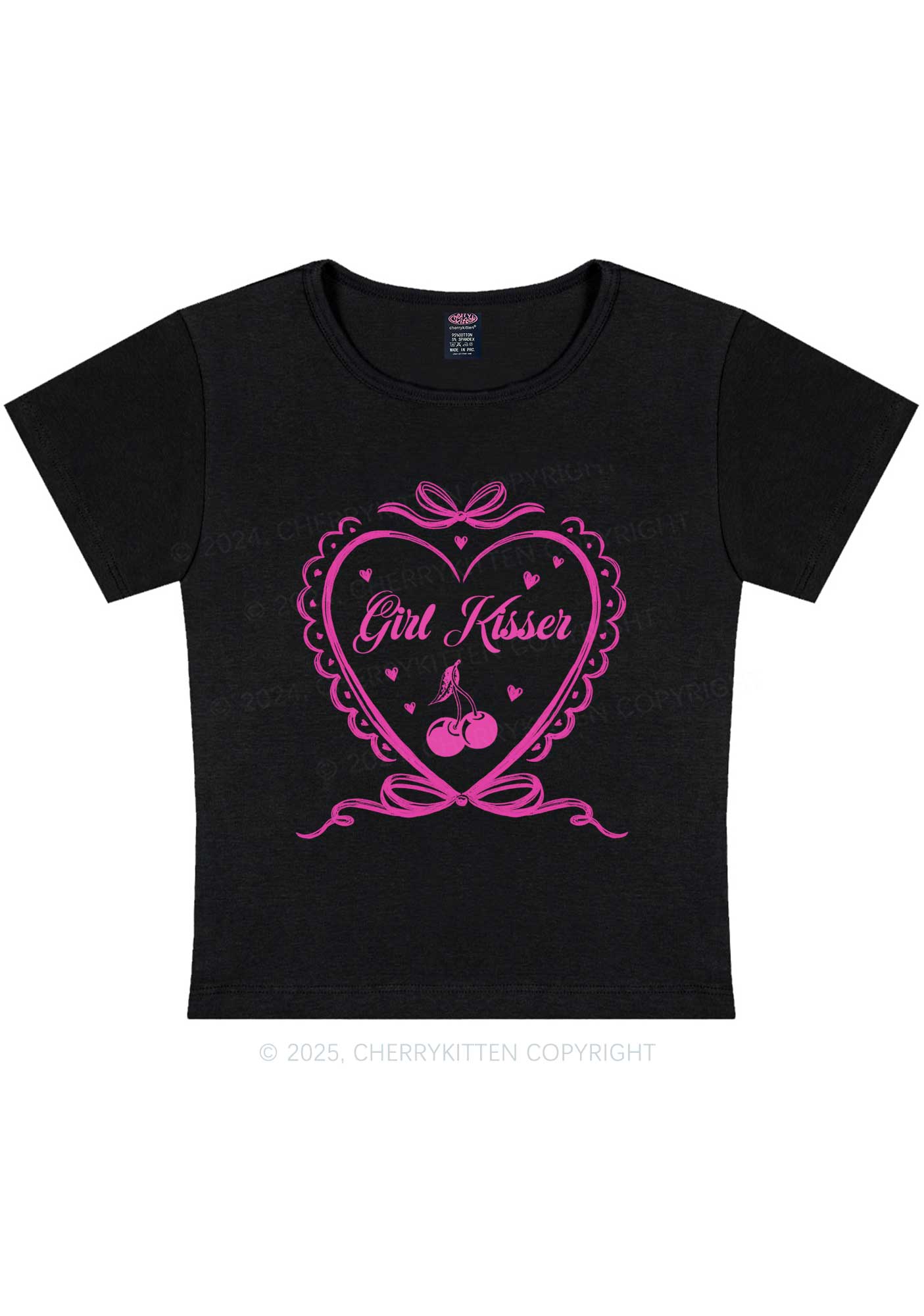 Girl Kisser Y2K Baby Tee Cherrykitten