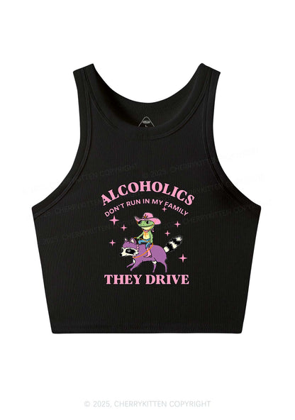 Alcoholics Drive Y2K Crop Tank Top Cherrykitten
