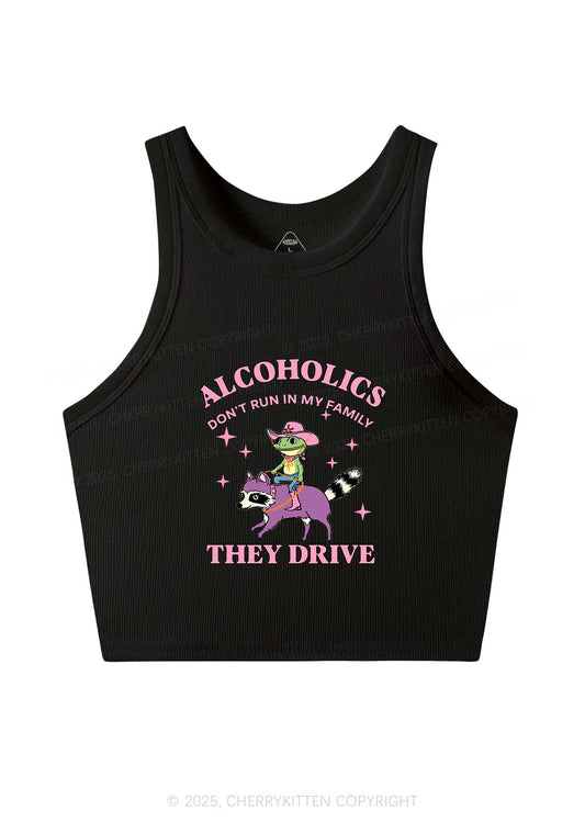 Alcoholics Drive Y2K Crop Tank Top Cherrykitten
