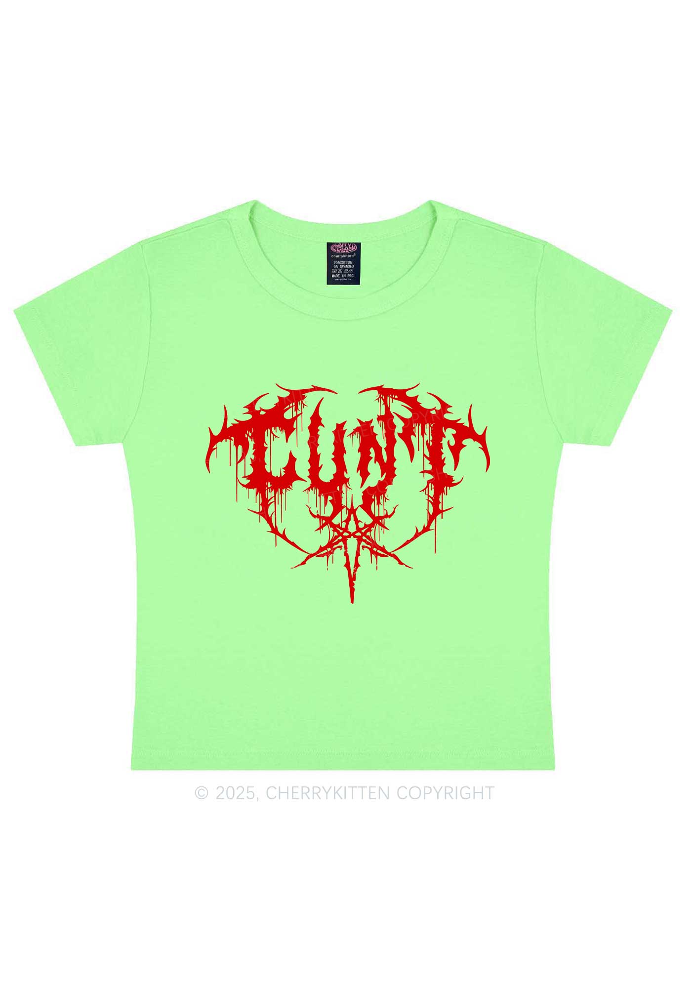 Halloween Punk Cxxt Y2K Baby Tee Cherrykitten