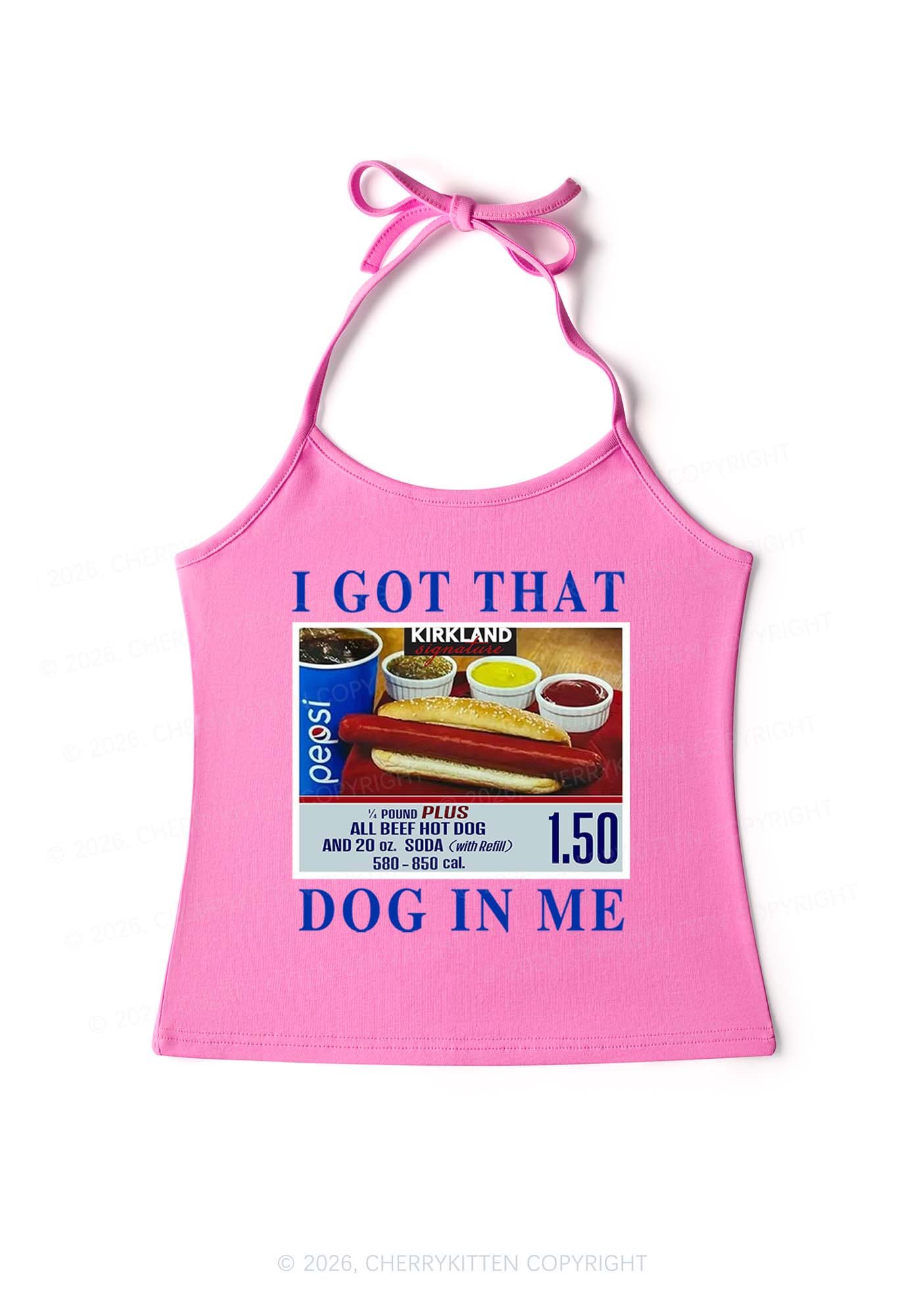 I Got That Hot Dog In Me Y2K Halter Neck Cami Cherrykitten