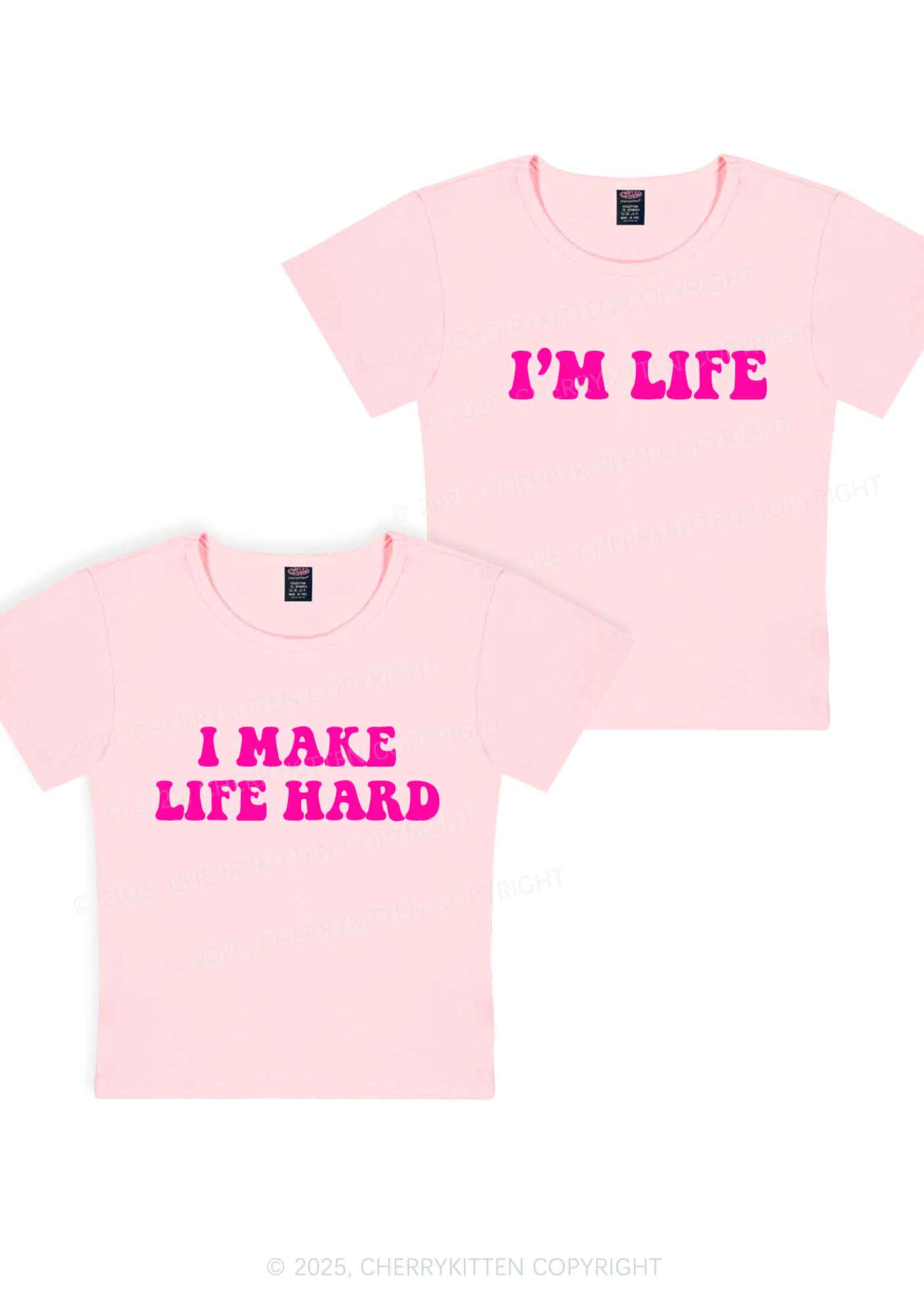 I Make Life Hard Y2K Valentine's Day Baby Tee Cherrykitten