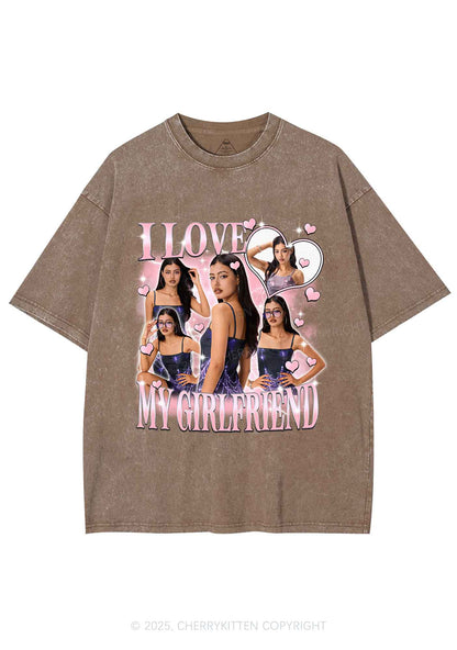 Custom Sparkly Heart I Love BF GF Y2K Shirts Washed Tee Cherrykitten