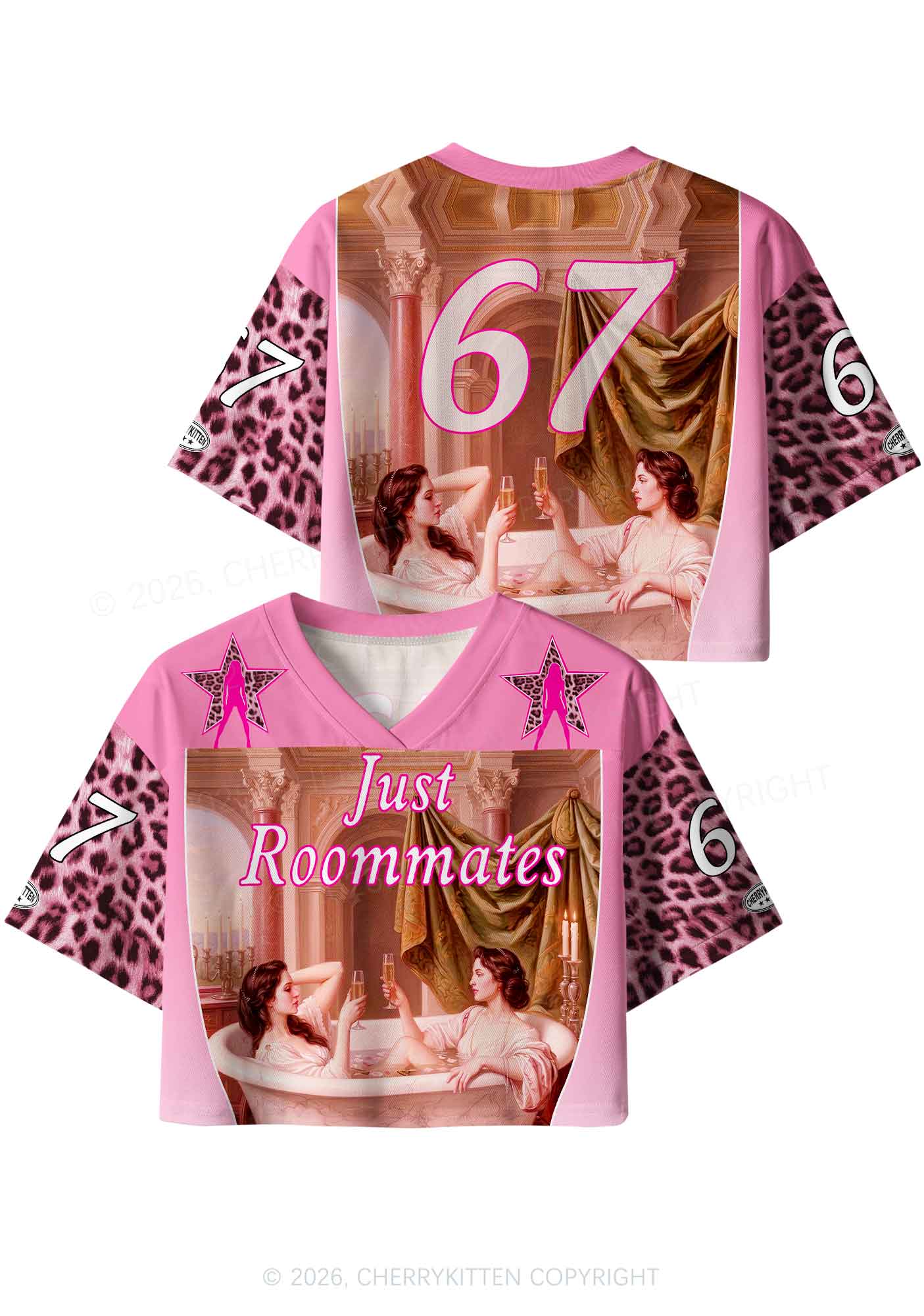 Just Roommates Pride Y2K Crop Sport Jersey Shirts Cherrykitten