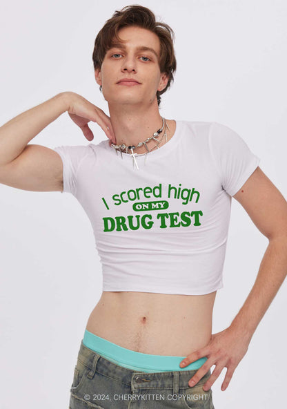 Scored High On Drxg Test Y2K Baby Tee Cherrykitten
