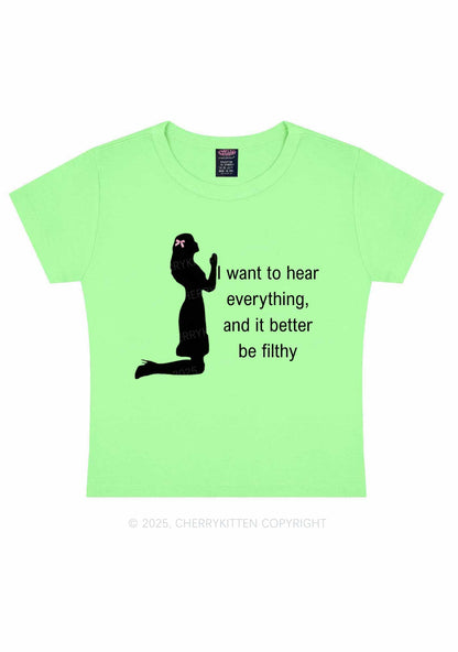 I Want To Hear Everything Y2K Baby Tee Cherrykitten