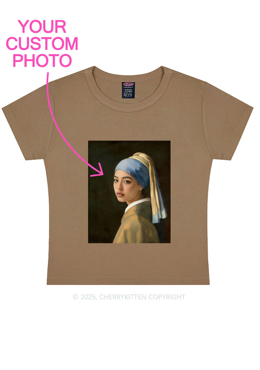 Custom Pearl Portrait Y2K Baby Tee Cherrykitten