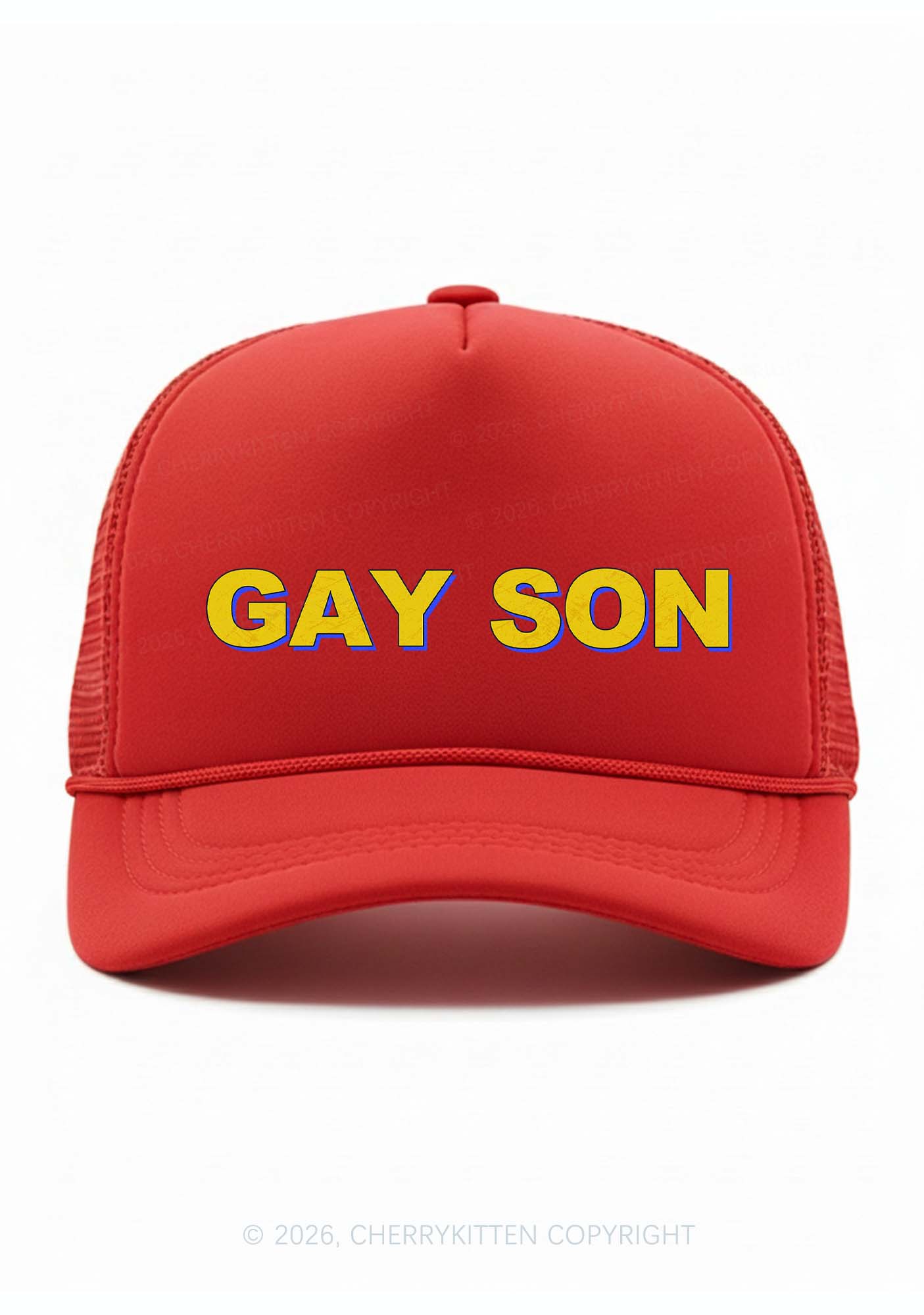 Gay Son Pride Y2K Trucker Hat Cherrykitten
