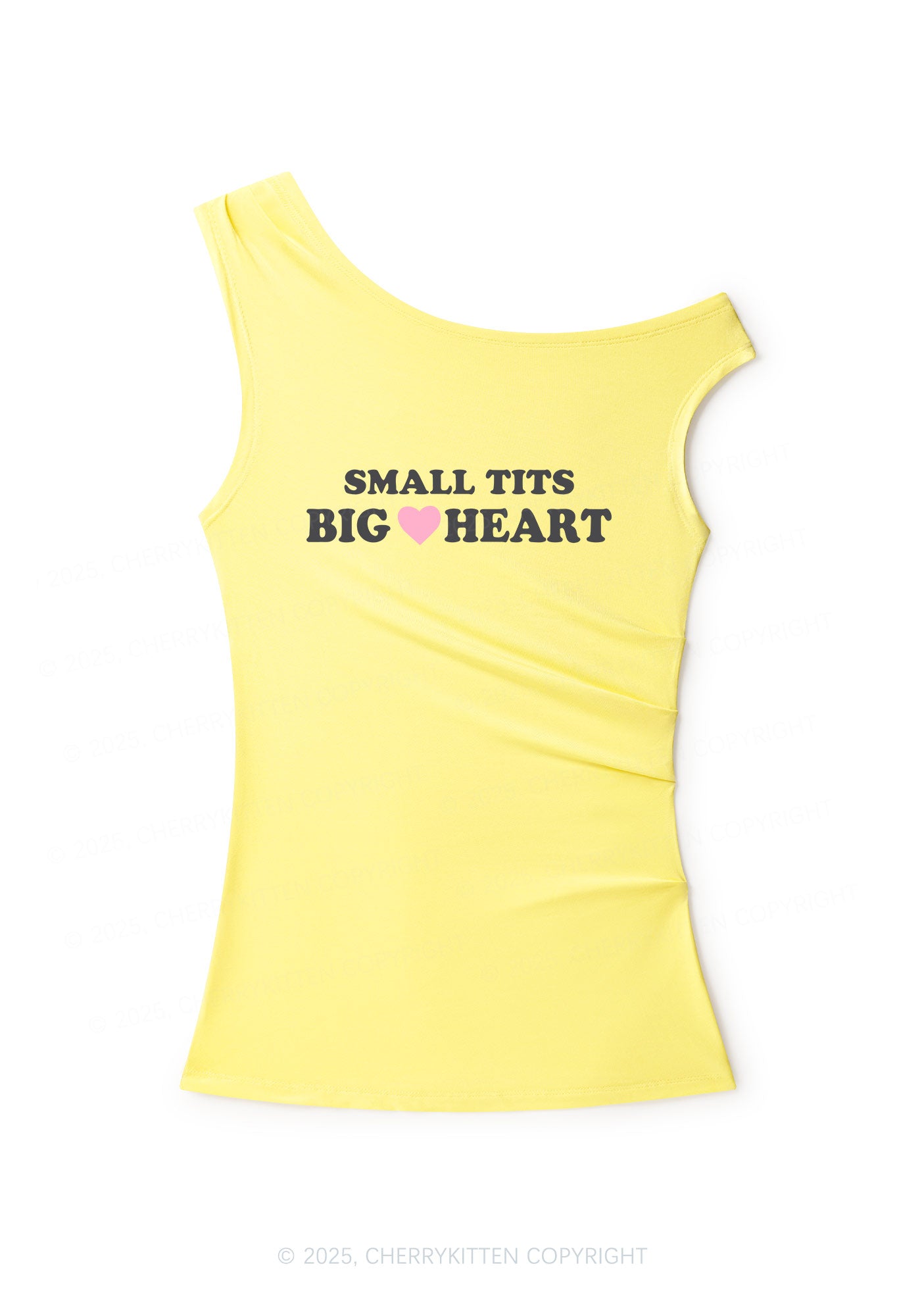 Small But Big Heart Y2K Off Shoulder Tank Top Cherrykitten
