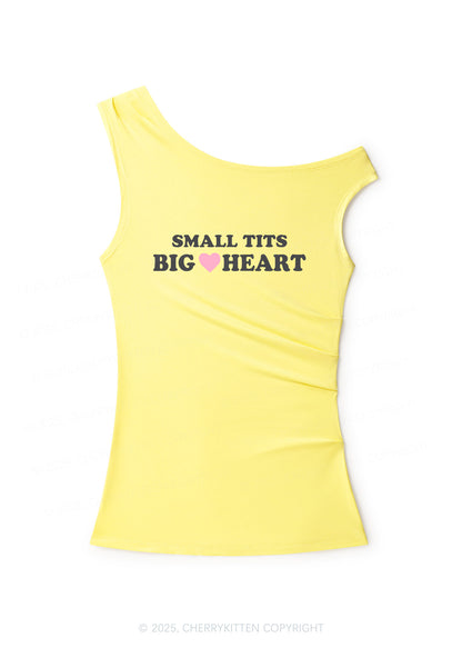 Small But Big Heart Y2K Off Shoulder Tank Top Cherrykitten