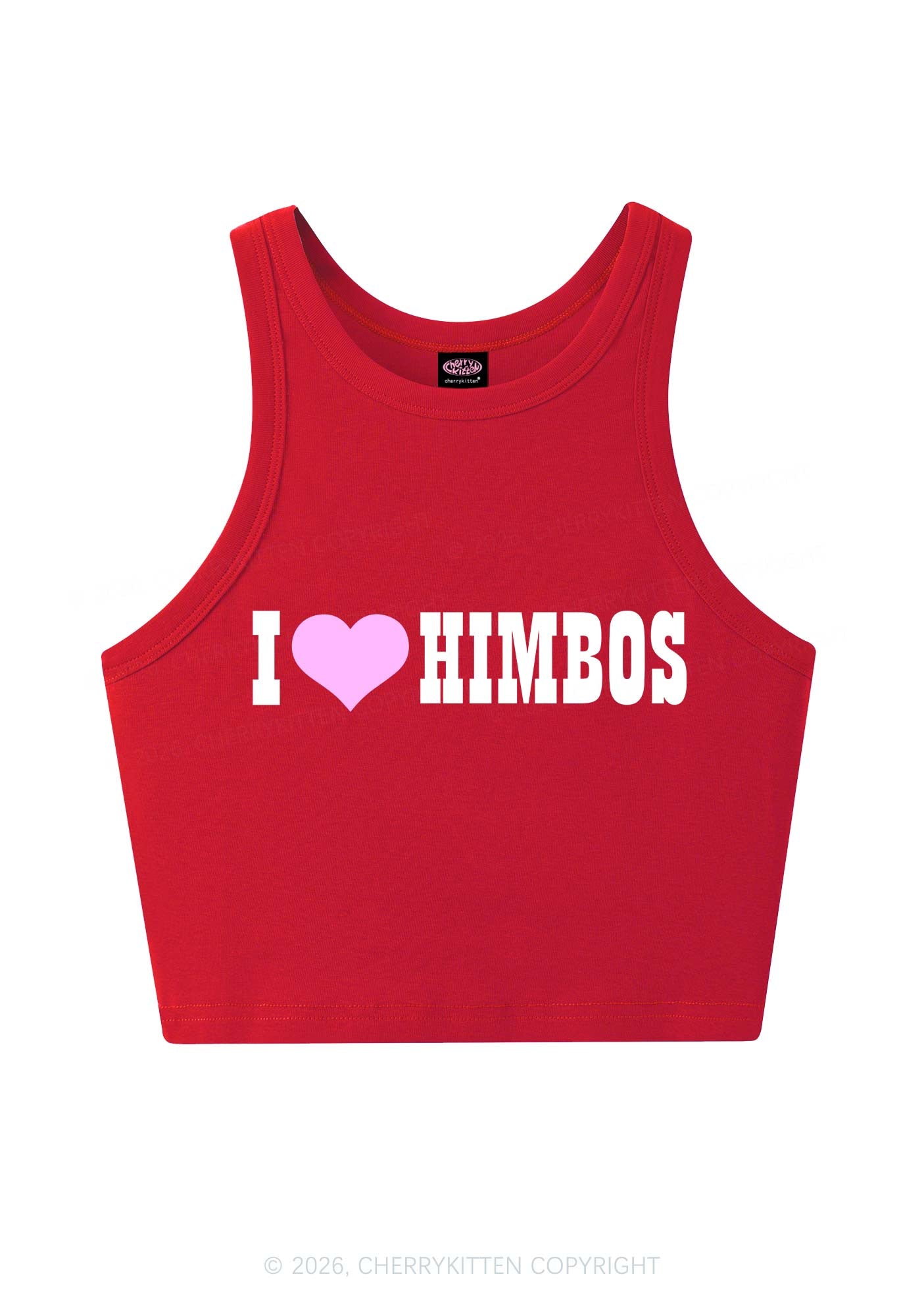I Love Himbos Y2K Crop Tank Top Cherrykitten