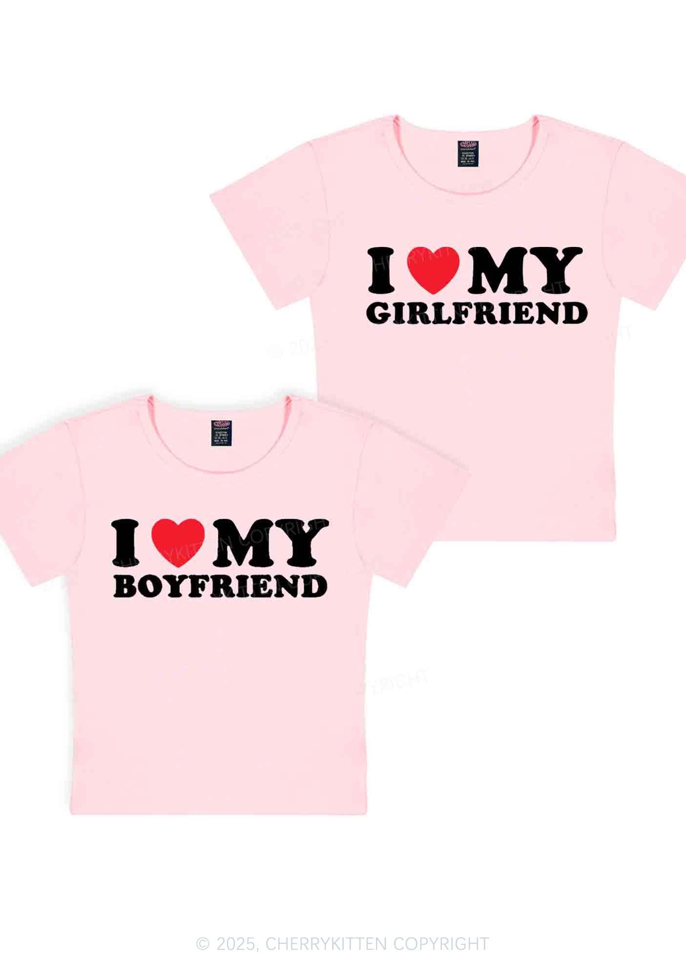 I Love GF BF Y2K Valentine's Day Baby Tee Cherrykitten