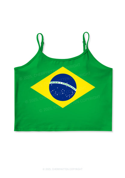 Custom Flag Y2K Print Cami Crop Top Cherrykitten