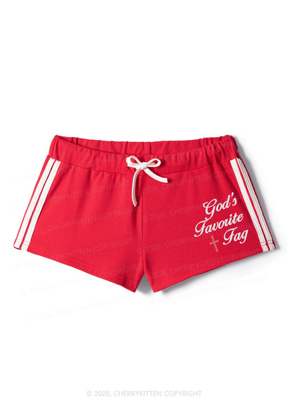 Gods Favorite Fag Pride Y2K Drawstring Mini Shorts Cherrykitten